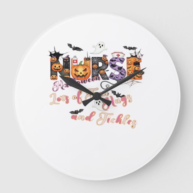Paediactrics Nurse Roligt Halloween Design Essenti Stor Klocka (Framsida)