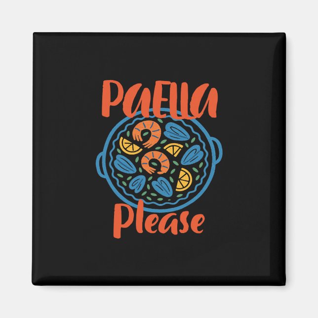 Paella Please Spansk Mat Spanien Resa Semester Magnet (Framsidan)