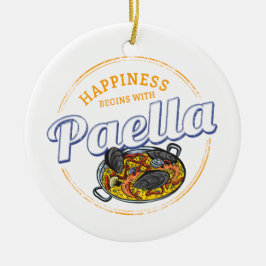 Paella Snack Vintage Spain Paella Pan Souvenir Julgransprydnad Keramik