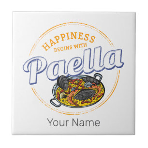 Paella Snack Vintage Spanien Paella Panna Souvenir Kakelplatta
