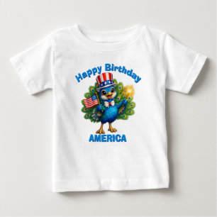 Påfågel (4r) Patriotisk barn-t-shirt T Shirt