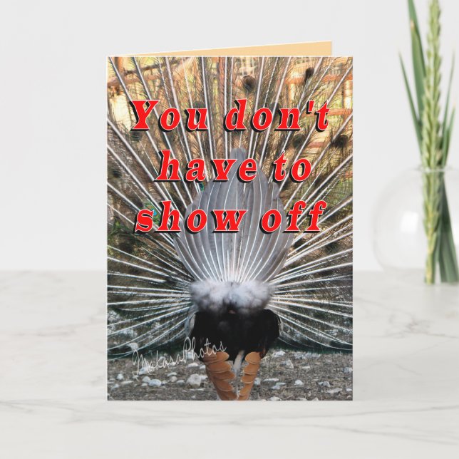 Påfågel card2-customize kort (Framsida)