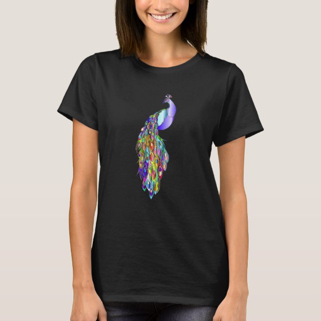 Påfågel Fågel Djur Påfågel Dekor T Shirt (Framsida)