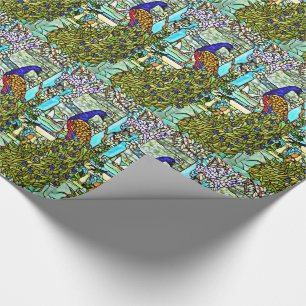 Påfågel för vintageTiffany målat glass Presentpapper
