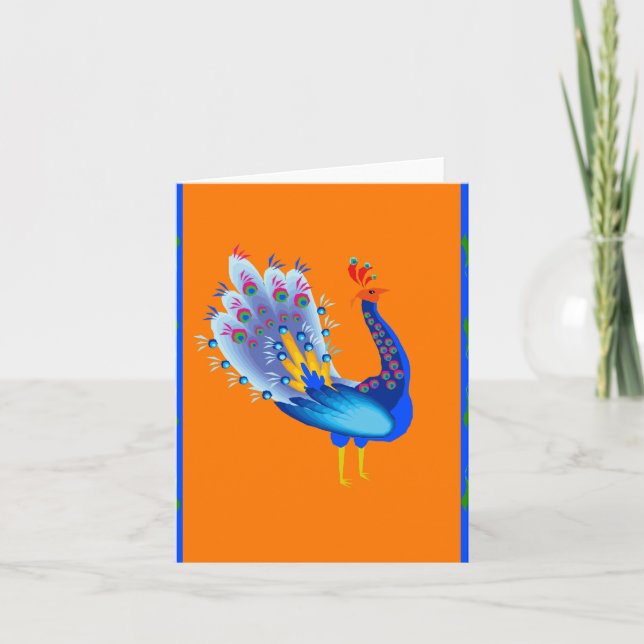 Påfågel Helgkort (Framsida)