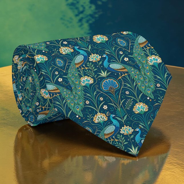 Påfågel Hona Mönster Herrhalsduk Slip Slips (Skapare uppladdad)