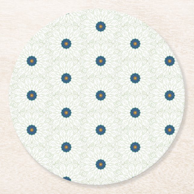 påfågel inspiration underlägg papper rund (Framsidan)