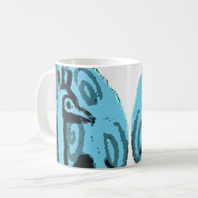 Påfågel kaffemugg (Framsida vänster)
