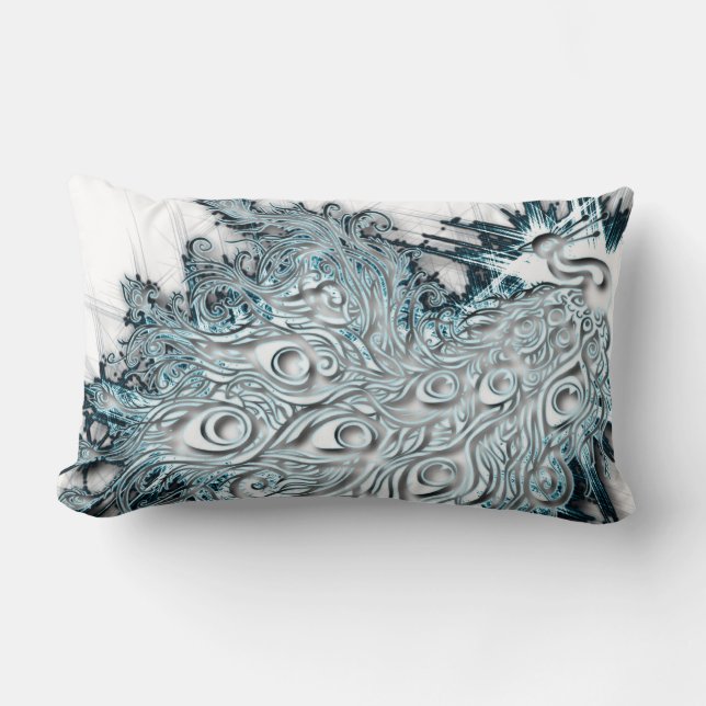 Påfågel Lumbarkudde (Framsida)