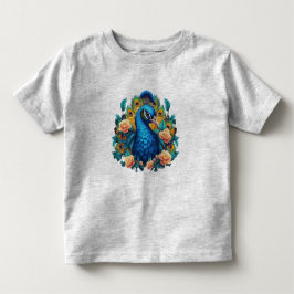 Påfågel med persikorosor t shirt