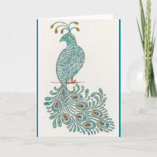 Påfågel Notecard Kort