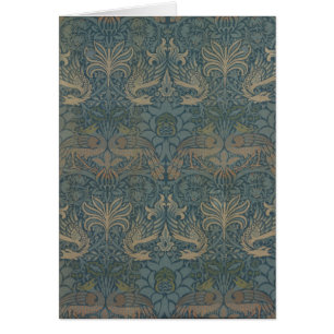 Påfågel och Drak av William Morris Hälsningskort