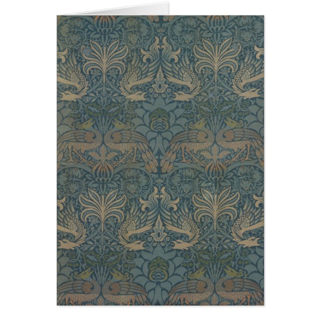 Påfågel och Drak av William Morris Hälsningskort (Framsidan)