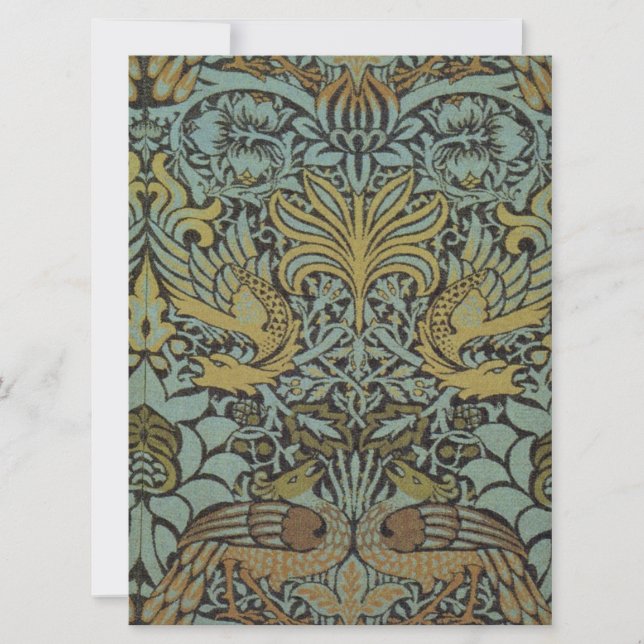 Påfågel och Drakar (av William Morris) Kort (Framsida)
