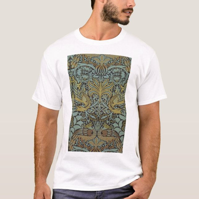 Påfågel och Drakar (av William Morris) T Shirt (Framsida)