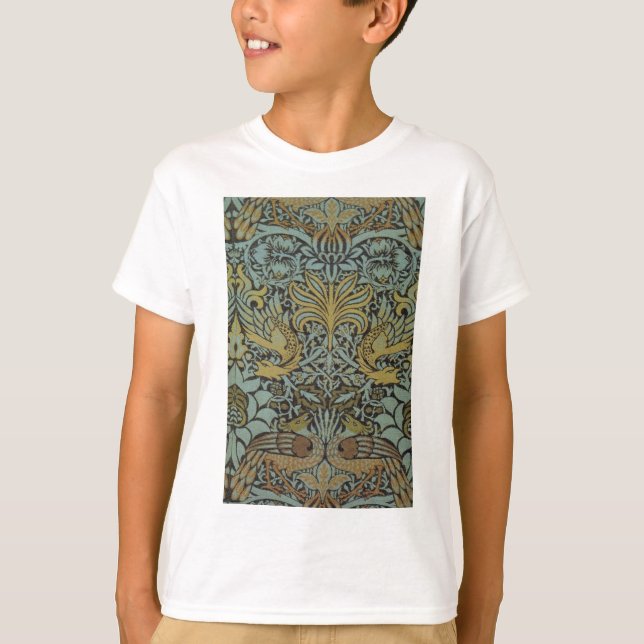 Påfågel och Drakar (av William Morris) T Shirt (Framsida)