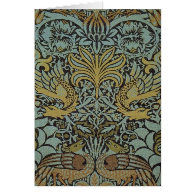 Påfågel och drake av William Morris Hälsningskort (Framsidan)