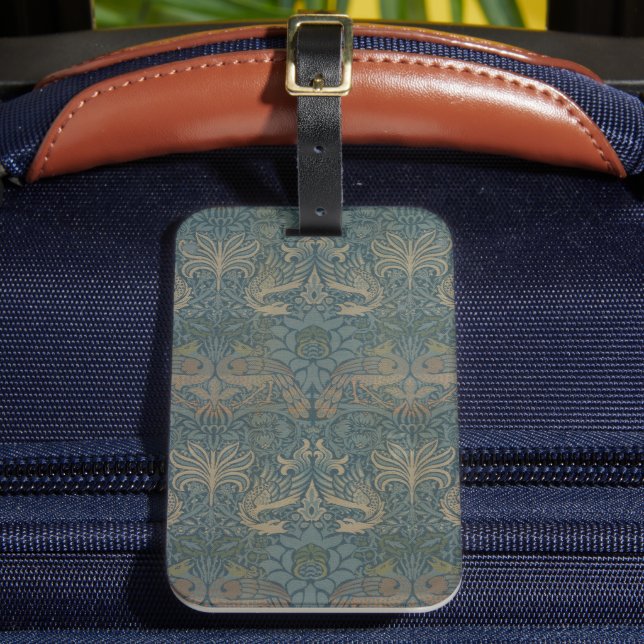 Påfågel och drakon av William Morris Bagagebricka (Framsida Insitu 2)