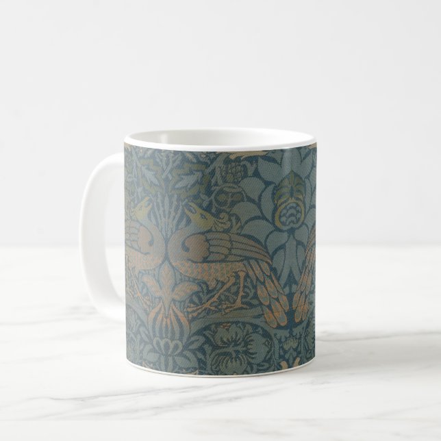 Påfågel och Drakon av William Morris Kaffemugg (Framsida vänster)