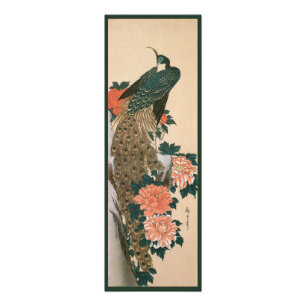 Påfågel och peonior av Hiroshige, Japansk konst Fototryck