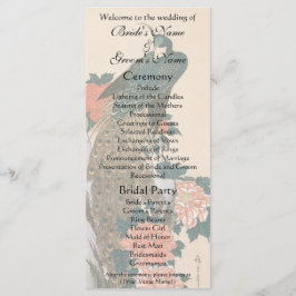 Påfågel och pioner av Hiroshige Bröllop Program