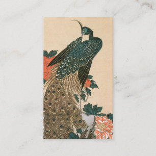 Påfågel och pioner av Hiroshige Bröllop Tilläggskort
