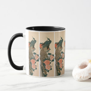 Påfågel och pioner av Hiroshige, Japansk konst Mugg