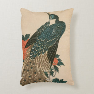 Påfågel och pioner av Hiroshige, Japansk konst Prydnadskudde