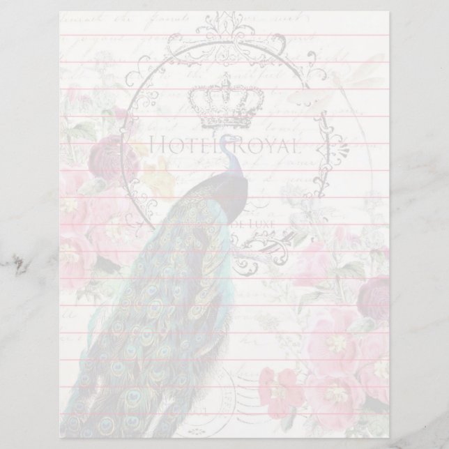 Påfågel och vårblommor (Framsida)