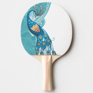 Påfågel på krickaillustration pingisracket