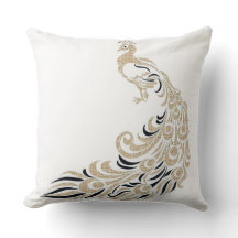 Påfågel-Snyggt-Guld-Svart-Kvadrera M-L