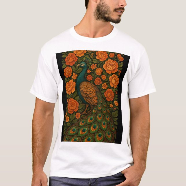 Påfågel T Shirt (Framsida)