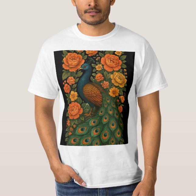 Påfågel  t shirt (Framsida)