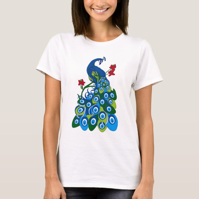 påfågel tee shirt (Framsida)