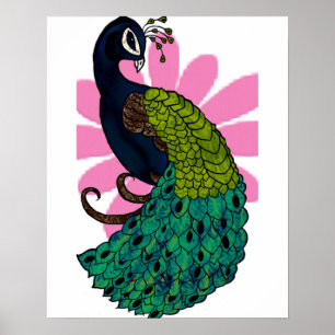 Påfågelaffischtryck Poster