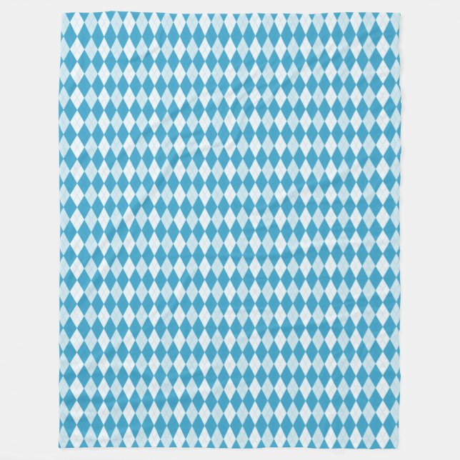 Påfågelblå Argyle Liten Diamantform Fleecefilt (Framsidan)