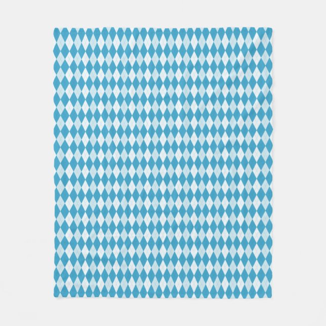 Påfågelblått Argyle Liten Diamantform Fleecefilt (Framsidan)