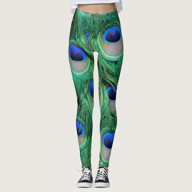 Påfågeldamasker Leggings (Framsida)