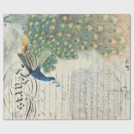 PåfågelEphemeraDecoupage papper Presentpapper