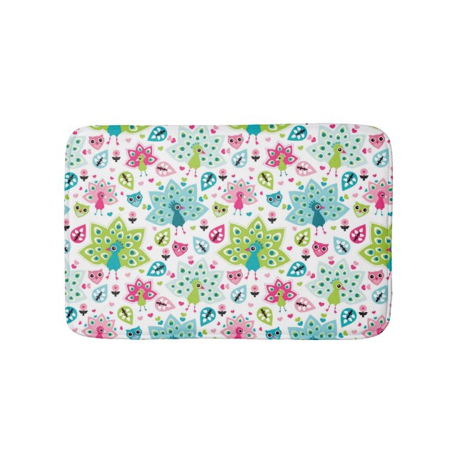 påfågelfågel och uggla badrumsmatta (Framsidan)