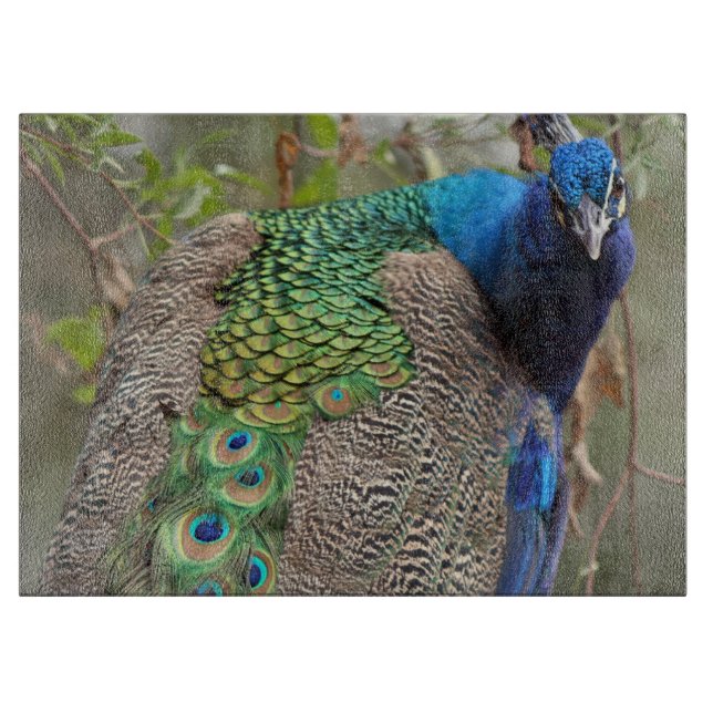 Påfågelfågelskärbräda (Framsidan)