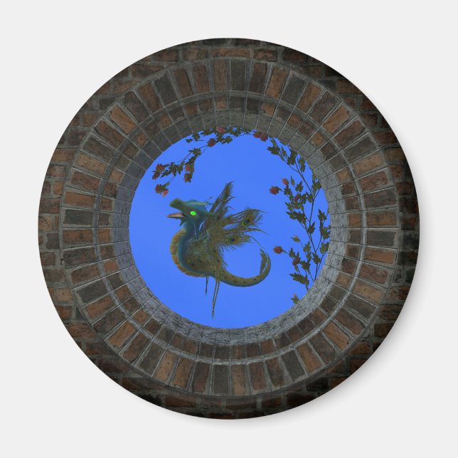 Påfågelfedrake Magnet (Framsidan)