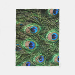 Påfågelfjäder Fleecefilt