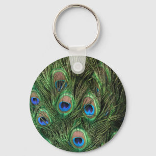 Påfågelfjäder Keychain Nyckelring