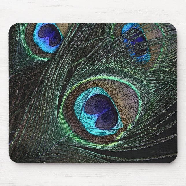 Påfågelfjäder Mousepad Musmatta (Framsidan)