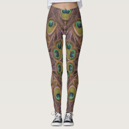 Påfågelfjäderdamasker Leggings