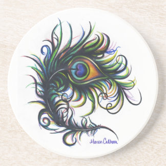 Påfågelfjäderkustfartyg Underlägg Sandsten