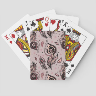 Påfågelfjädermönster Casinokort