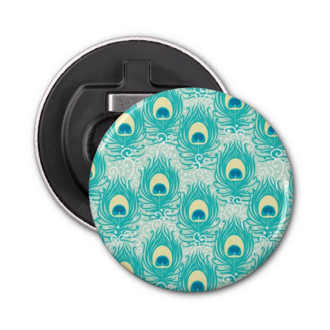 Påfågelfjädermönster Flasköppnare (Framsidan)