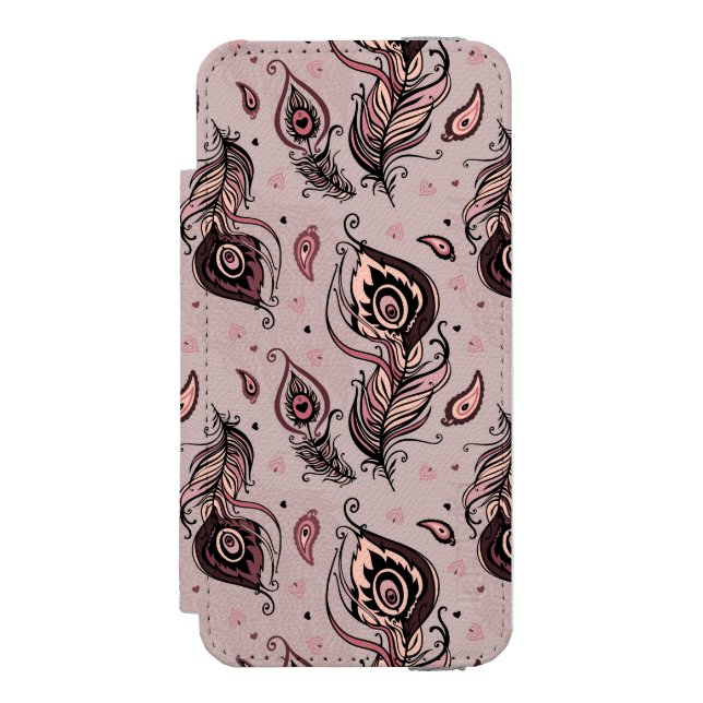Påfågelfjädermönster Incipio iPhone Wallet Skal (Folio Framsidan)